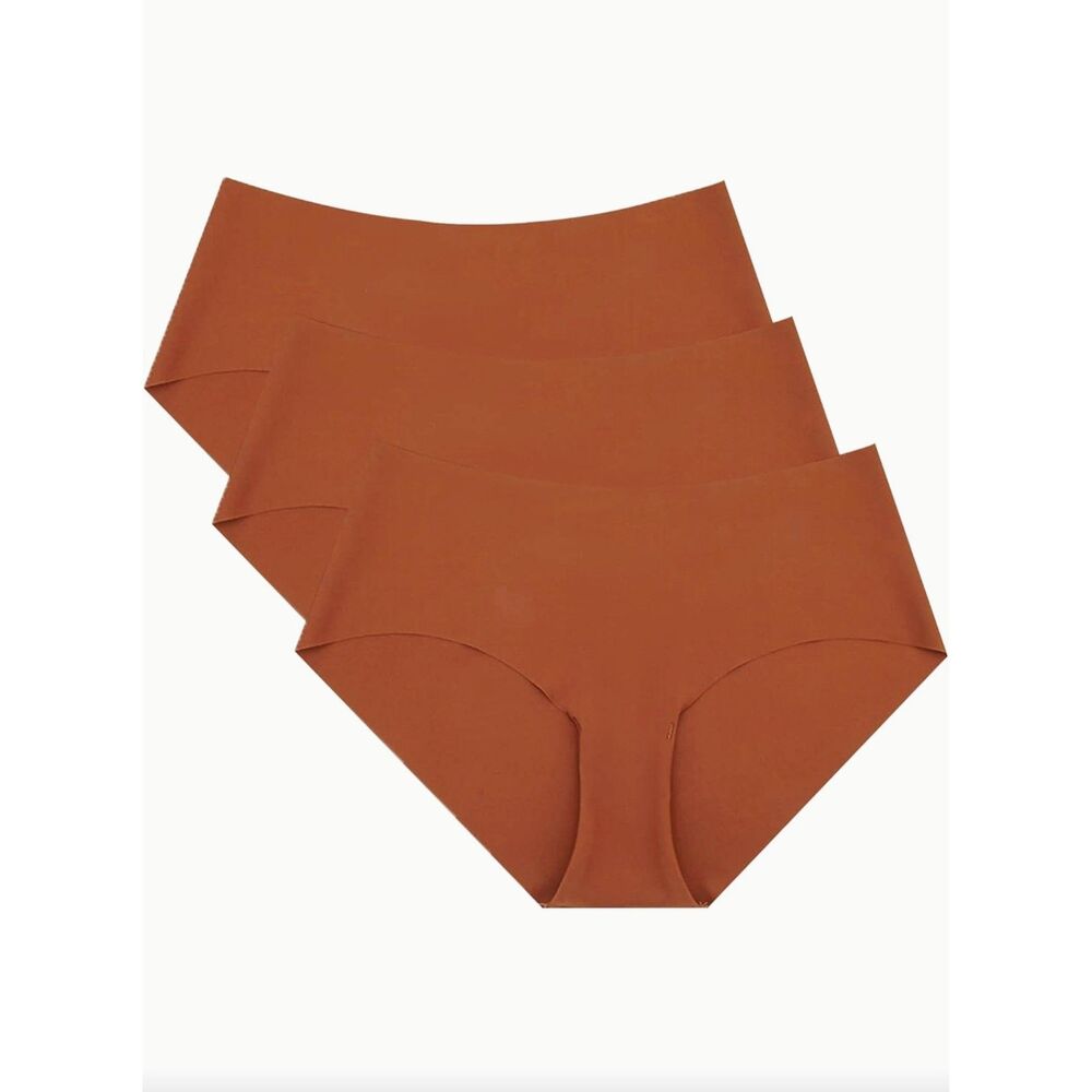 WANDER Women's Seamless No Show Hipster Panties Coffee Brown 3-Pack NWT